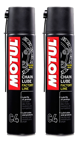 2 Óleo Lubrificante Para Corrente C4 Motul 400ml