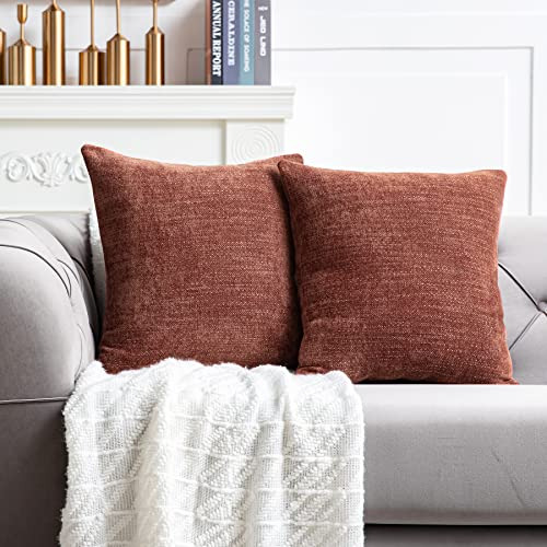 Pillow Covers 18x18 Inch Set Of 2 Terracotta Rust Decor...