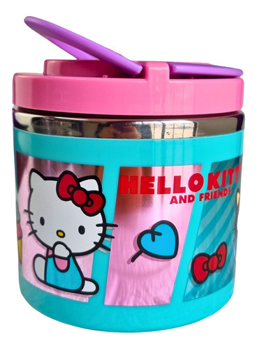 Termo De Comida 600ml Scool - Hello Kitty (turquesa/rosa)
