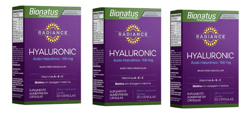 Kit Radiance Hyaluronic Com 3 Caixas De 30 Cápsulas Cada