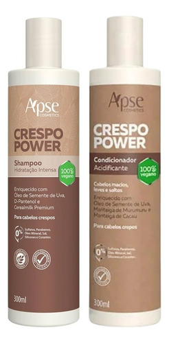 Kit Apse Crespo Power Shampoo E Condicionador Acidificante