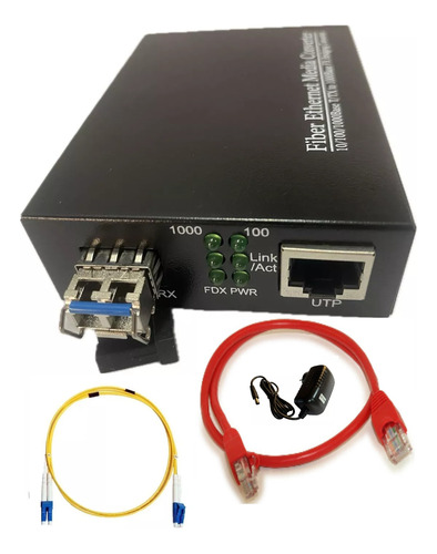 Media Converter Gigabit Sfp 1 Giga Fibra + Minigbic Monomodo