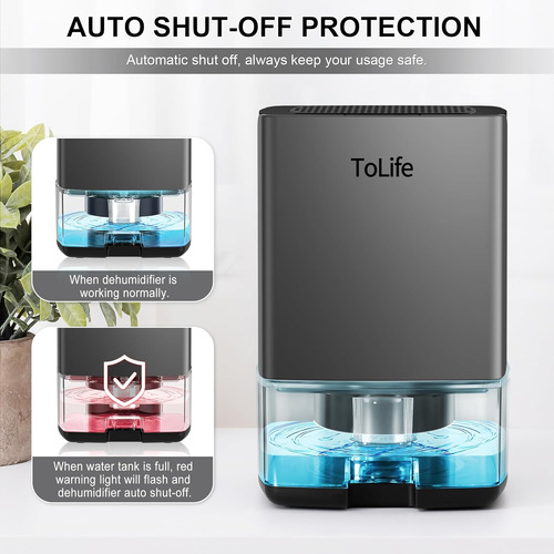 Deshumidificador Tolife Para Hogar Tanque De Agua De 800ml