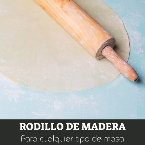 Rodillo De Madera Giratorio Para Amasar Pizza Pan Color Marrón claro