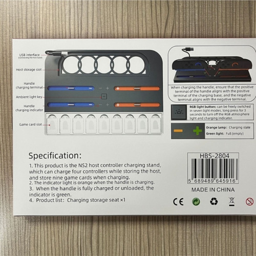 Compatible Con Switch2 Joy-con Base De Carga Rgb 4 Ranuras