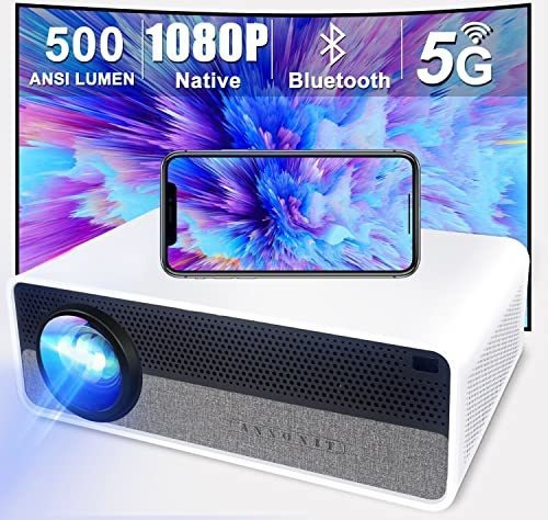 Proyector Anxonit 500 Ansi Lúmen Fhd 1080p Wifi -blanco