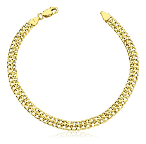 Pulseira Lacraia De Ouro 18k Feminina 5mm 3,90 Gramas Comprimento 19 cm Cor Amarelo Diâmetro 0.5 cm