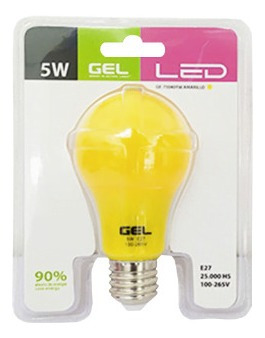 Bombillo Led Amarillo 5w E27 Gel Pa007