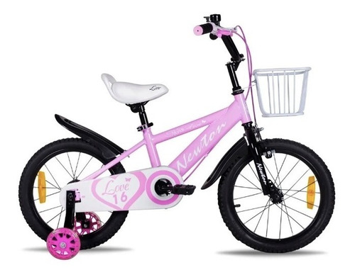Imagen 2 de 2 de Bicicleta Newton Love Rodado 16 Niñas Paseo Canasto
