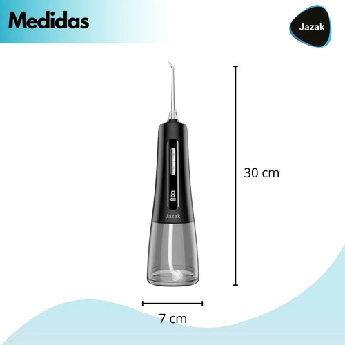 Irrigador Dental Eléctrico Jazak / Linea Profesional / Con 4 Boquillas + Cepillo De Dientes / Giro 360° / Presión Ajustable / Ipx7 / Portátil / Higiene Bucal / Limpieza Interdental / Cuidado Encías