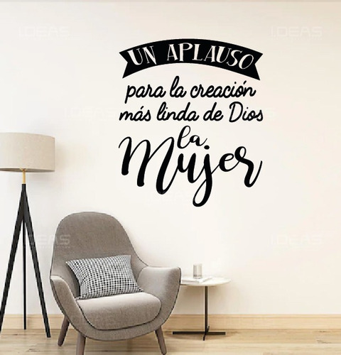 Vinilo Decorativo Sticker Frase Un Aplauso Para La Mujer