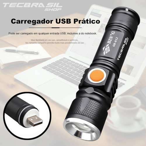 Kit Bike Lanterna Farol Recarregável Via Usb Com Suporte K39
