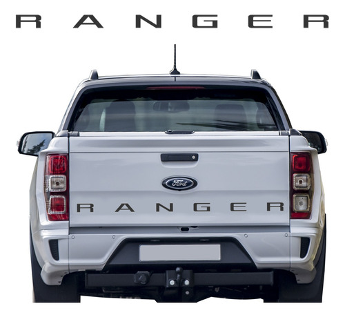 Adesivo Letreiro Tampa Traseira Preta Ford Ranger 2014 Rgr13