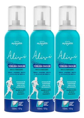 Kit 3 Alivi Mousse Efervescente Crackling 150ml My Health