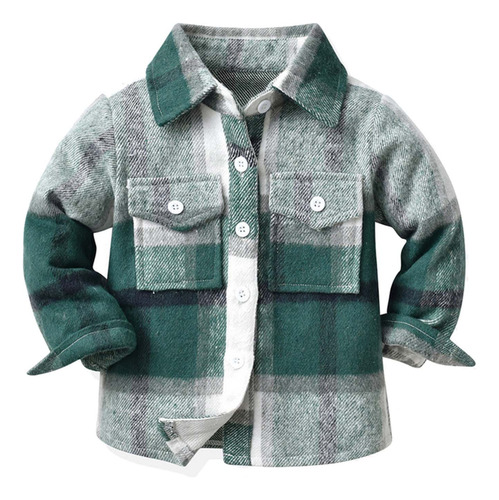 Chaqueta De Franela Para Niños Y Niñas, Camisa A Cuadros, Ma