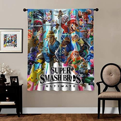 Animado Cortinas Opacas Smash Bros Pikachu Mario Bolsil...