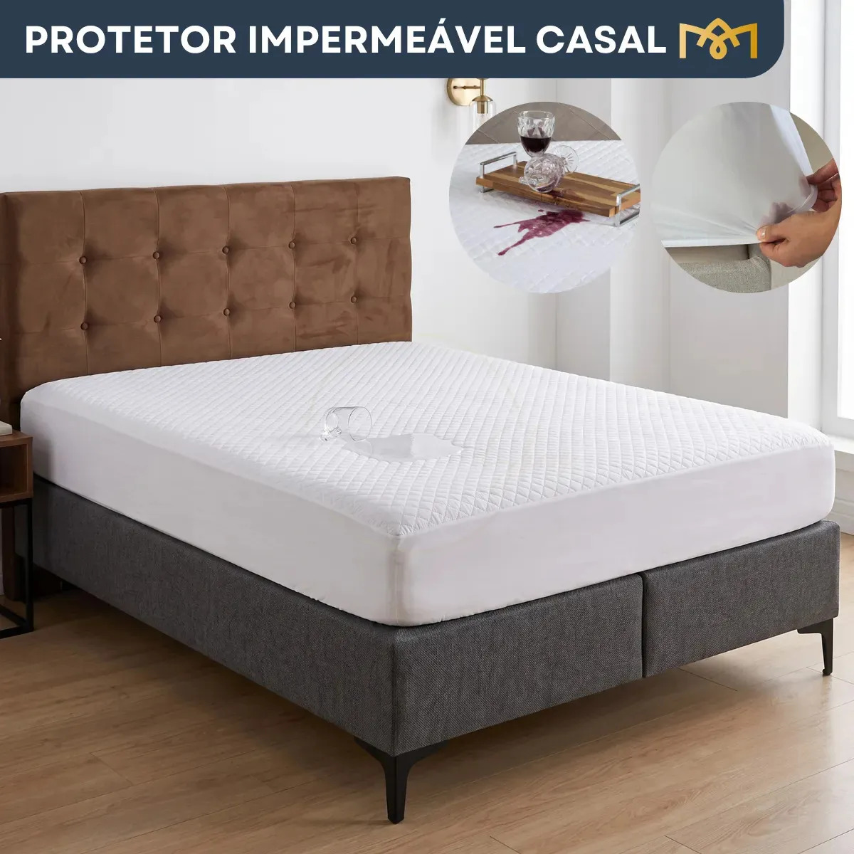 Protetor Colchão Casal Impermeável Antialérgico Matelado Branco