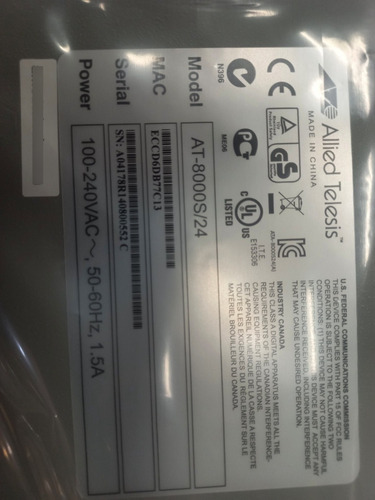 Imagen 1 de 1 de Switch At-8000s/24 Alliedtelisis