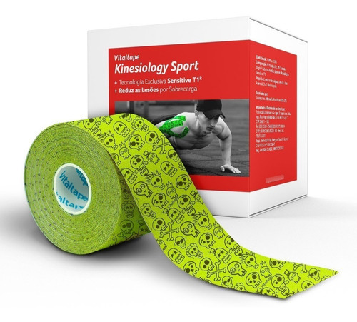 Bandage Caveira Verde Estampada Profissional 5m Fisio Vital
