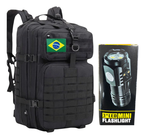 Mochila Lanterna Led Militar Assalt Tática Grande 50lt