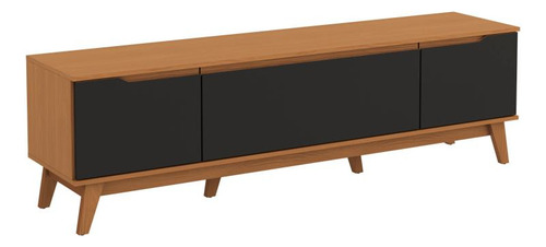 Rack Kappesberg 3 Portas Canela/preto Fosco 180cm