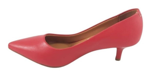 Imagem 3 de 5 de Scarpin Bico Fino Salto Baixo Onca Preto Nude Bege 1122.628