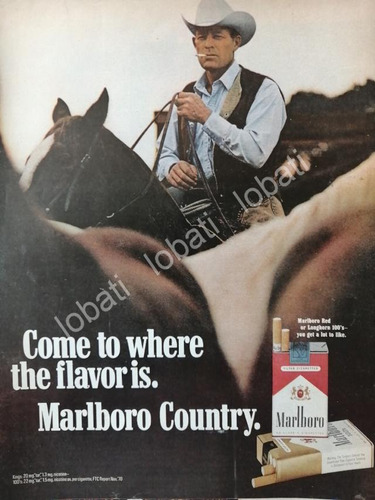 Cartel Publicitario Retro Cigarros Marlboro 1970 /t244