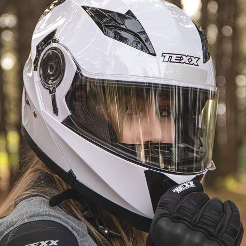 Capacete para moto escamoteável Texx Gladiator V3 branco tamanho L
