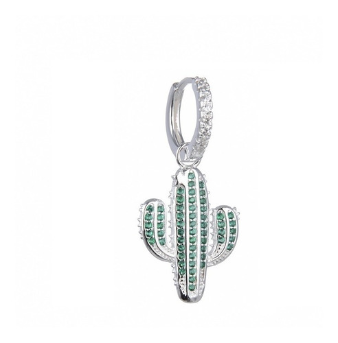 Aro Argolla Dije Cactus Cubic 1.4cm Plata 925 Unidad