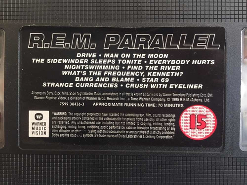 Imagem 8 de 9 de R.e.m. Rem Parallel Fita De Vídeo Vhs Importada Inglaterra