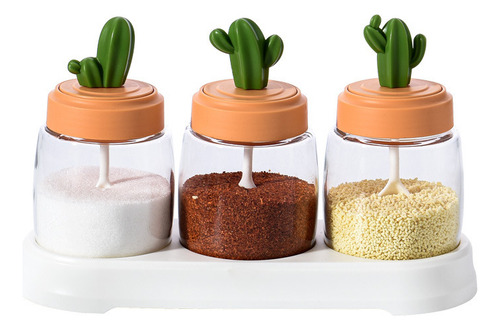 Juego De Tarros Para Condimentos De Cocina Con Forma De Cact