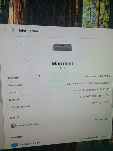 Mac Mini 2018 (inte Core I3, Gris Espacial, 8gb De Ram) (Reacondicionado)