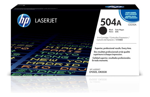 Hp Cartucho Toner Negro 504a Laserjet Cm3530, Cp3525 Ce250a