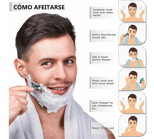 Imagen 6 de 6 de Maquinilla De Afeitar Acero Inoxidable Doble Filo