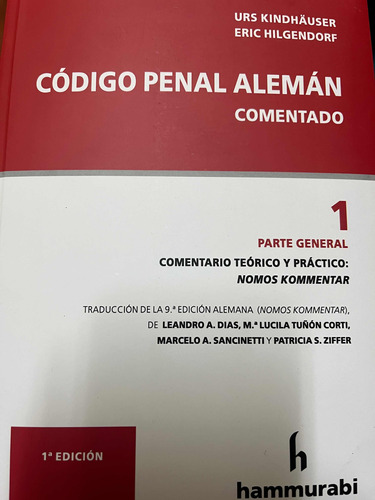 Código Penal Alemán Comentado 1 - Kindhäuser / Hilgendorf