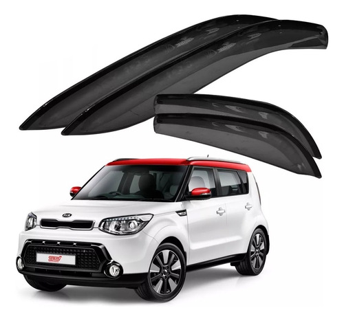 Calha Chuva Inteiriça Slim Kia Soul 4 Portas 2011 Tg Poli