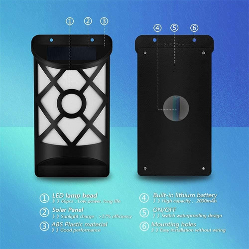 Aityvert Luces Solares De Llama Al Aire Libre, Impermeables,