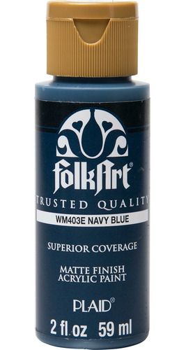 Pintura Acrilica Mate Folkart Usa 59ml  Navy Blue Azul Naval