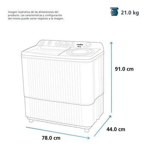 Lavadora Semi-automática Blanca 11kg Mabe