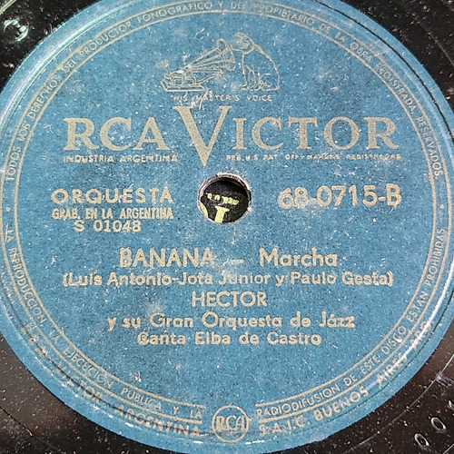 Pasta Hector Su Gran Orquesta Jazz Rca Victor C552