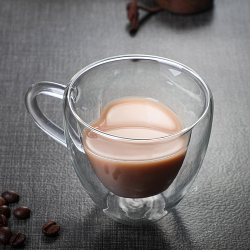 Alta Taza De Café De Pared Doble De Borosilicato