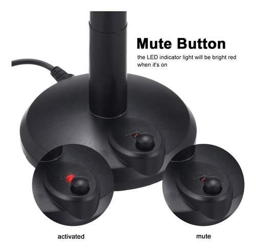 Micrófono De Escritorio Usb Plug & Play Omnidireccional Para