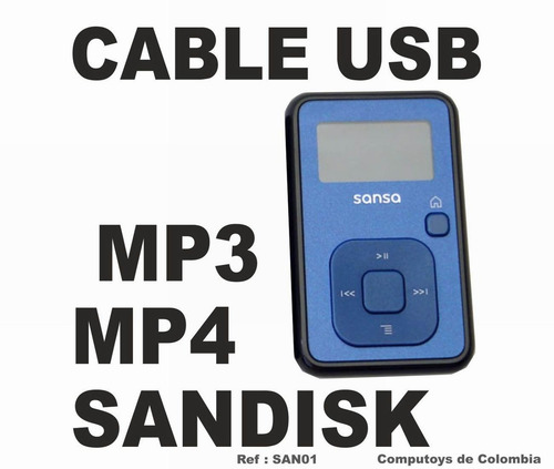 Imagen 5 de 6 de Zsan01 Sansa Mp4 Cable Reproductores Qsan01q Compu-toys