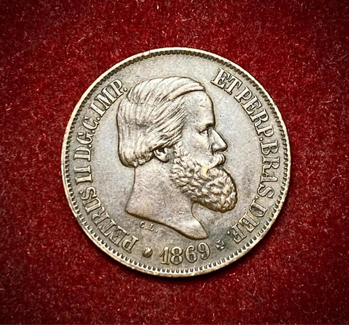 Moneda 20 Reís Brasil 1869 Km 474 Pedro 2