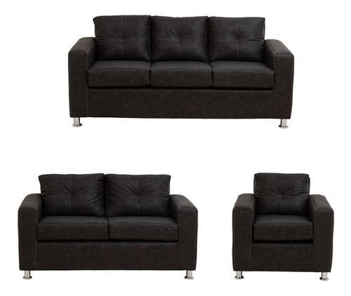 Living George 321 Cuero Auris Negro / Muebles América