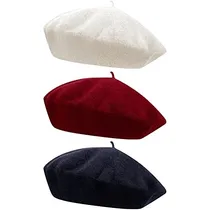 Comprar Gorros Sombreros Y Boinas 3 Piezas Boina Blanca Talla Única