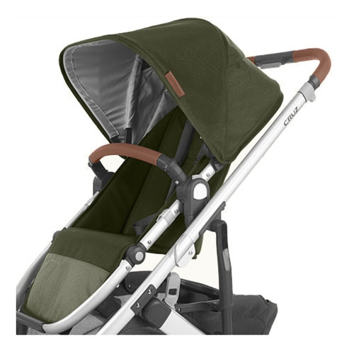 Carriola de paseo travel system Uppababy Cruz V2 hazel con chasis color plata