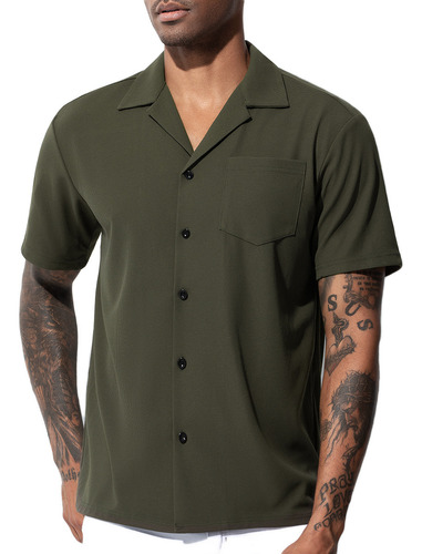Camisa Formal Hombre Camisa Casual Manga Corta Arjen Kroos