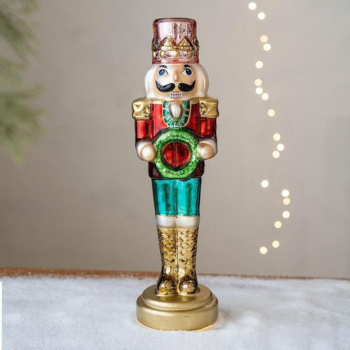 Figura De Cascanueces De Navidad Figuras Grande Base Dorada