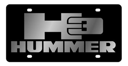 Brand: Hummer H3 License Plate On Black Steel